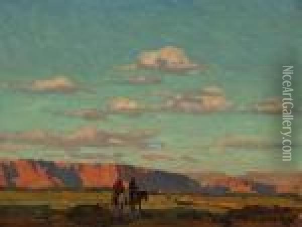 Riders Under Scattered Clouds Oil Painting - Edgar Alwin Payne