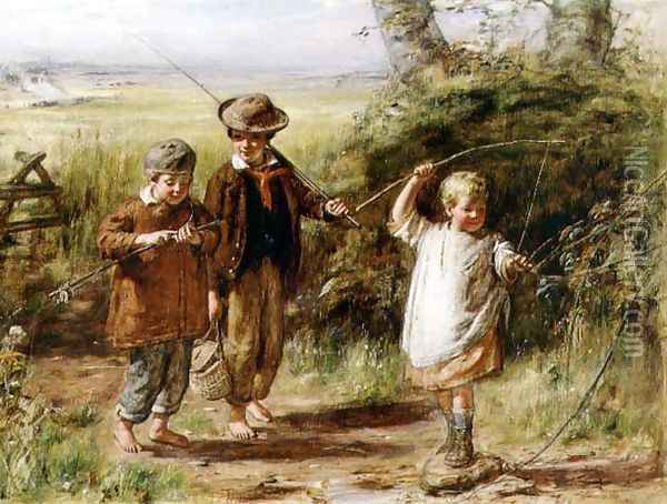 A Day's Fishing: Morning, 1866 Oil Painting - William McTaggart