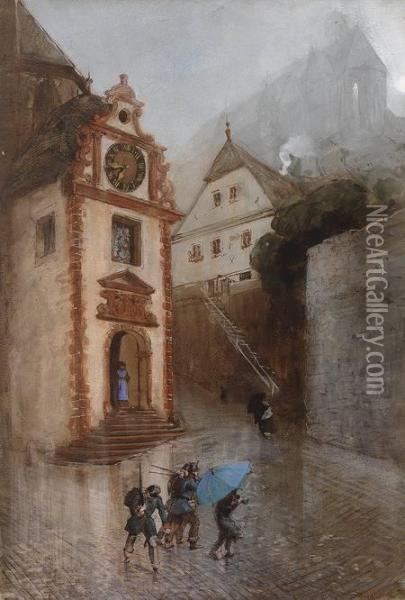 Marburg An Der Lahn Oil Painting - Louis Kolitz