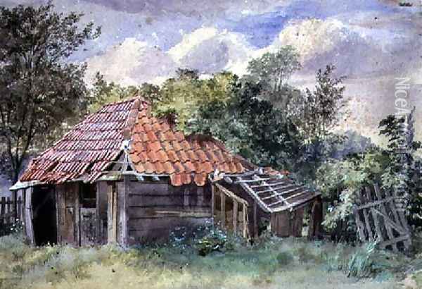 Landscape, with Shed Oil Painting - Thomas Collier