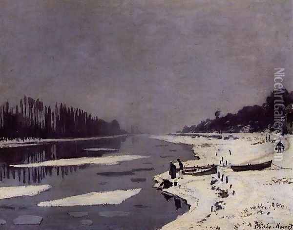 Ice Floes on the Seine at Bougival Oil Painting - Claude Oscar Monet