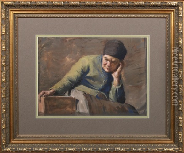 Portrait Of An Elderly Woman Oil Painting - Ellsworth Woodward