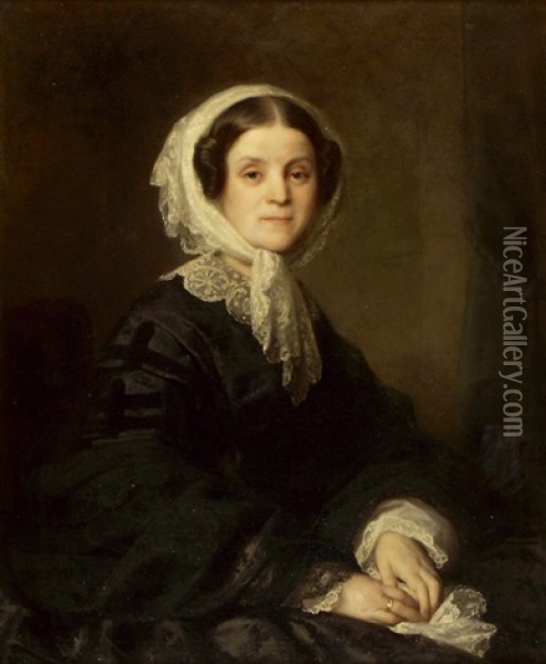 Damenbildnis Oil Painting - Gustav Karl Ludwig Richter