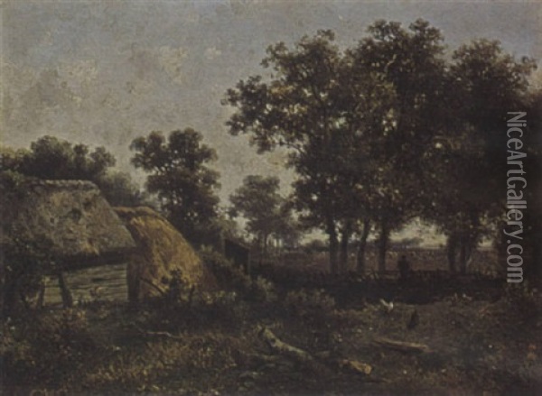 Landschap Te Aalden, Drenthe Oil Painting - Claus Hendrik Meiners