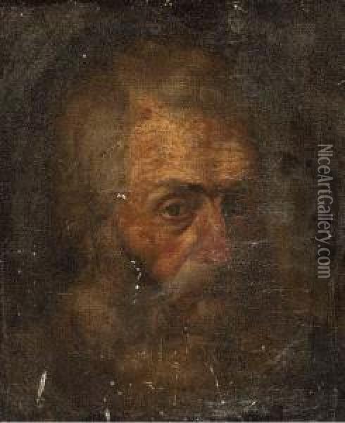 Head Of A Bearded Man Oil Painting - Baccio Bandinelli