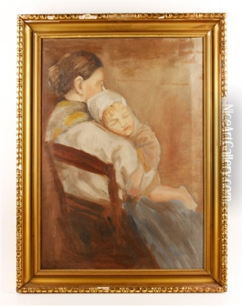 Mother And Sleeping Child Oil Painting - Paula Modersohn-Becker