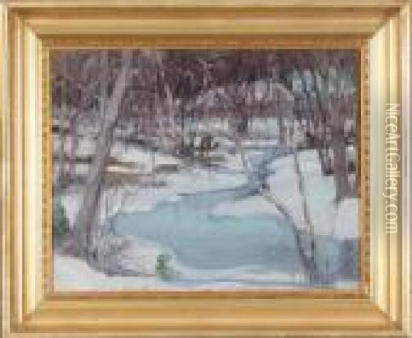 Snowscape Oil Painting - Everett Lloyd Bryant