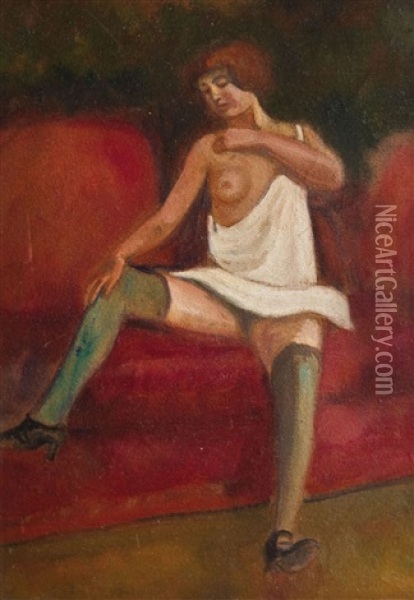 Damenakt Oil Painting - Fernand Piet