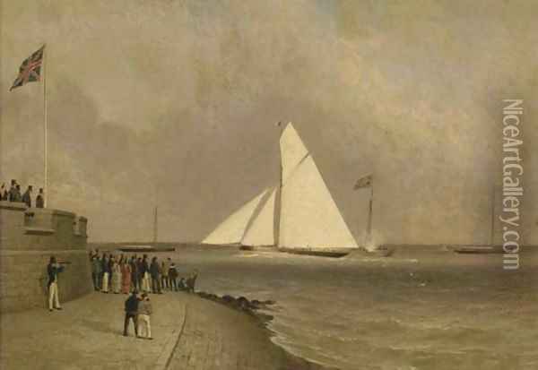 Arrow winning the King's Cup at Cowes in 1826 Oil Painting - Condy, Nicholas Matthews
