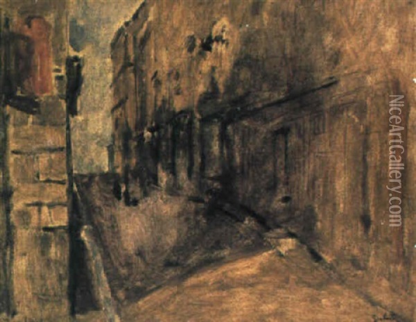 Street Of The Wind, Dieppe Oil Painting - Walter Sickert