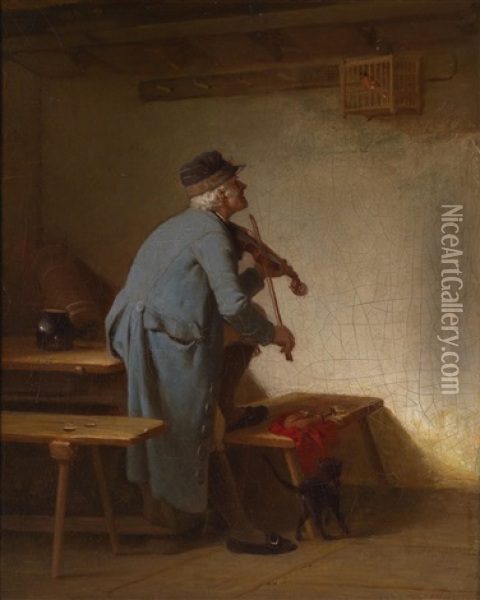 Musikalische Unterhaltung Oil Painting - Wilhelm Roegge