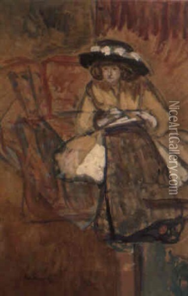 Elegante Au Chapeau Oil Painting - Fernand Piet