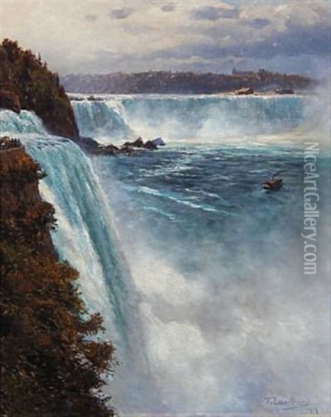 Der Niagarafall Oil Painting - Karl Paul Themistocles von Eckenbrecher