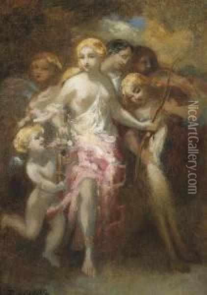 Venus And An Entourage Of Sibyls Oil Painting - Marie Abrahams Rosalbin De Buncey
