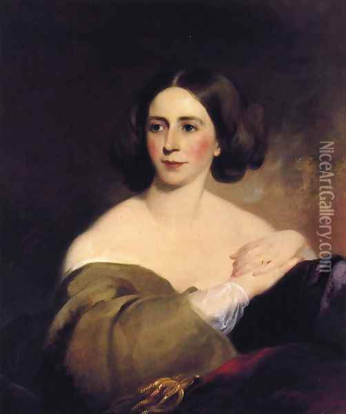 Mrs. Thomas Fitzgerald (Sarah Leveing Riter) Oil Painting - Thomas Sully