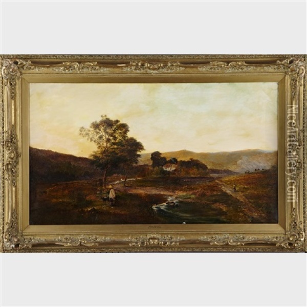 Welsh Pastures Oil Painting - Charles Leslie