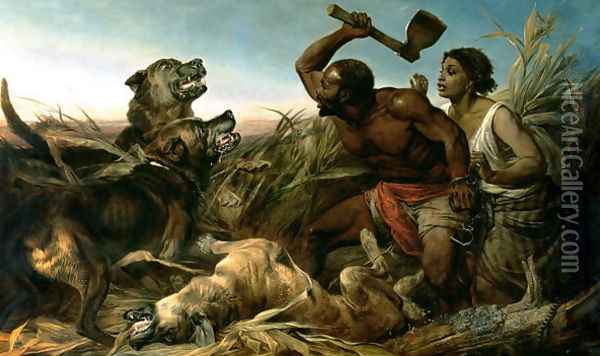 The Hunted Slaves, 1861 Oil Painting - Richard Ansdell