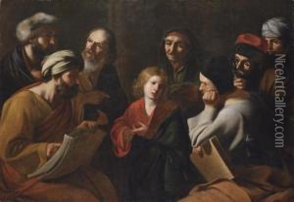 Christ Among The Doctors Oil Painting - Bartolomeo Manfredi