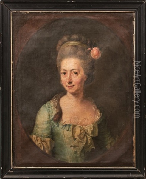 Portrait Der Veronika Elisabeth Von Wulffen Oil Painting - Johann Heinrich Christian Franke
