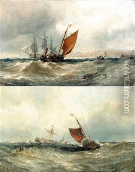 Yarmouth Lugger, Dublin Bay Oil Painting - Edwin Hayes