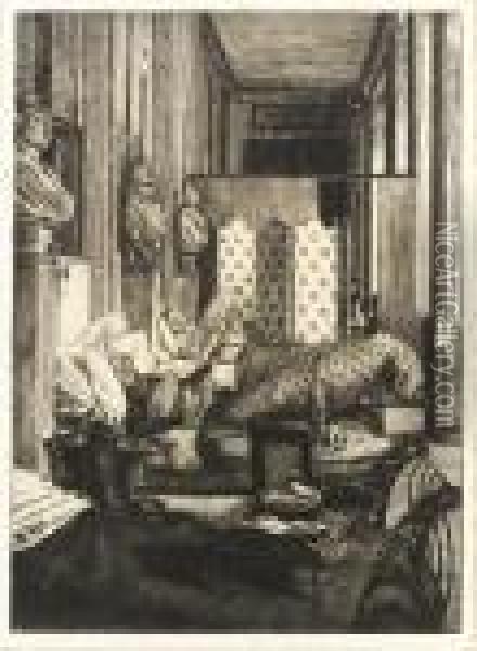 Le Foyer De La Comedie-francaise Oil Painting - James Jacques Joseph Tissot