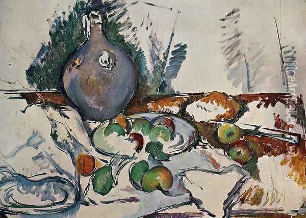 Still Life With Water Jug Oil Painting - Paul Cezanne