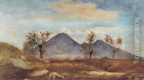 Udsigt Mod Vesuv Fra Pompei Oil Painting - Laurits Andersen Ring