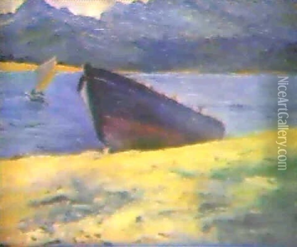 Barca En La Ria De Santona Oil Painting - Cecilio Pla