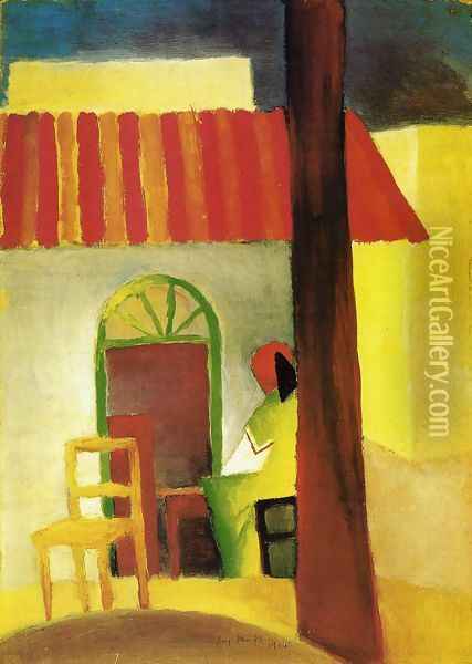 Turkish Cafe Oil Painting - August Macke