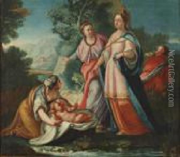 La Decouverte De Moise Oil Painting - Giovanni Battista Pittoni the younger