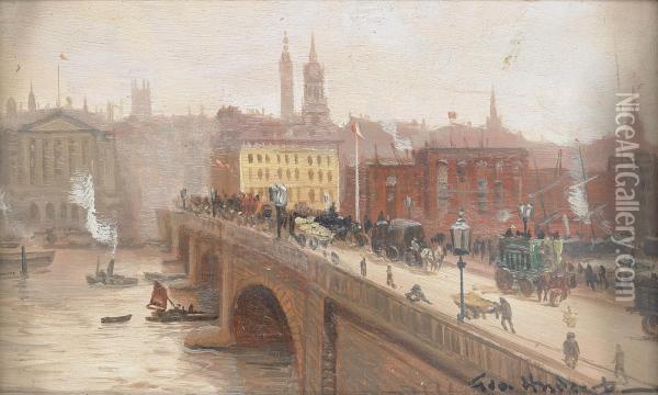 London Bridge Oil Painting - George Hyde Pownall