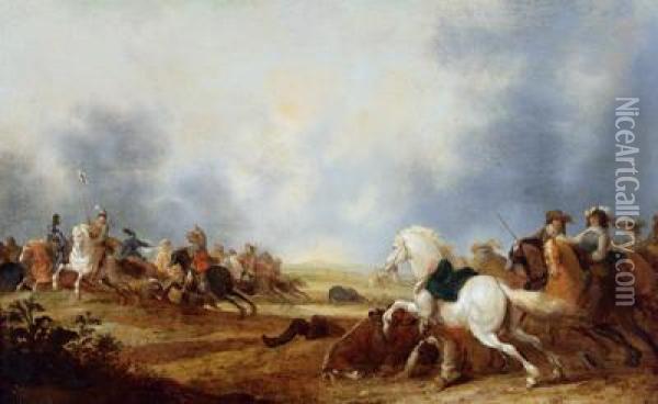 Combattimento Di Cavalleria Oil Painting - Hendrik De Meyer