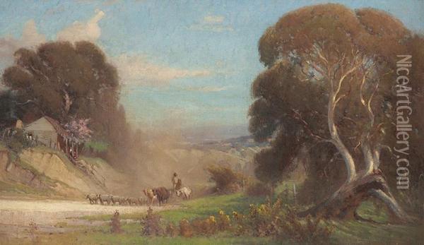 Track On Arthur's Seat Oil Painting - Robert Edgar Taylor Ghee