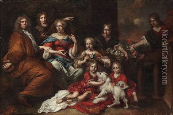 A Family Portrait Oil Painting - Juergen Ovens