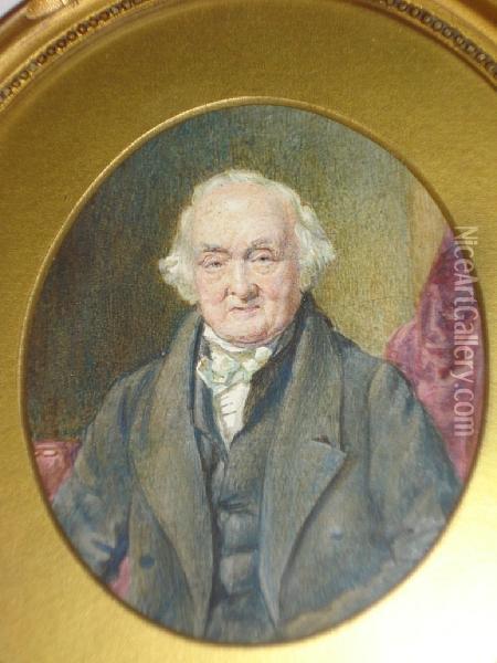 A Portrait Miniature Of A Gentleman Oil Painting - Thomas Heathfield Carrick