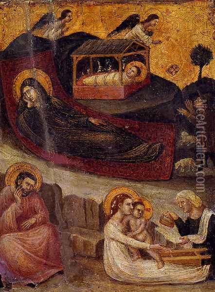 The Nativity 1325-30 Oil Painting - Pietro da Rimini