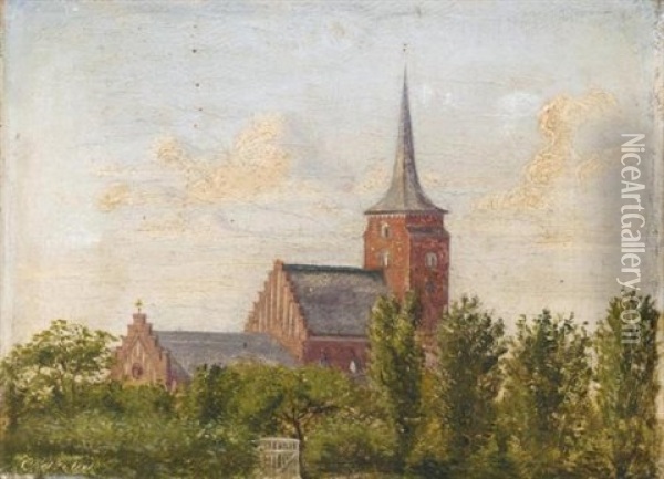 Nakskov Kirke Oil Painting - Christen Kobke