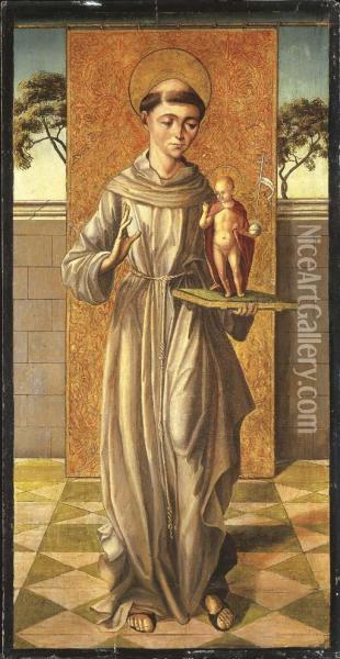 Saint Antony Of Padua With The Christ Child Oil Painting - Master Of Astorga