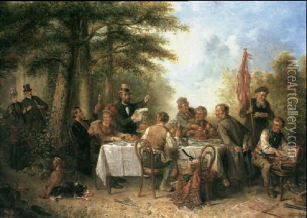 Uninvited Guests Oil Painting - Henricus Engelbertus Reijntjens