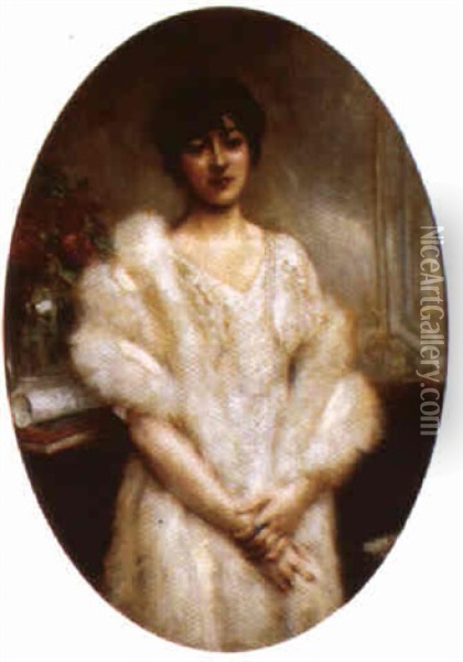 Portrait De Jeune Femme Devant Un Piano Oil Painting - Leon Francois Comerre