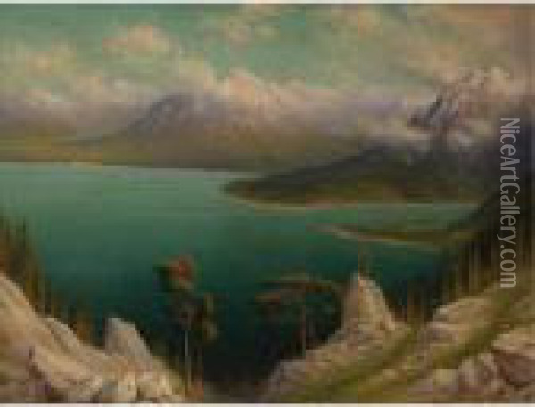 Emerald Bay, Lake Tahoe Oil Painting - James Everett Stuart
