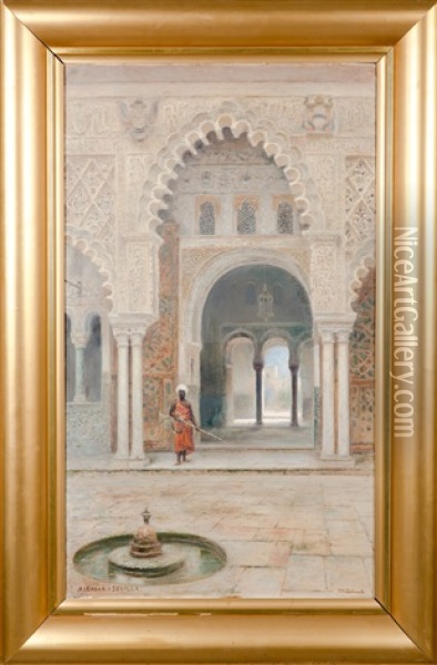 Alcazar Of Seville Oil Painting - Frans Wilhelm Odelmark