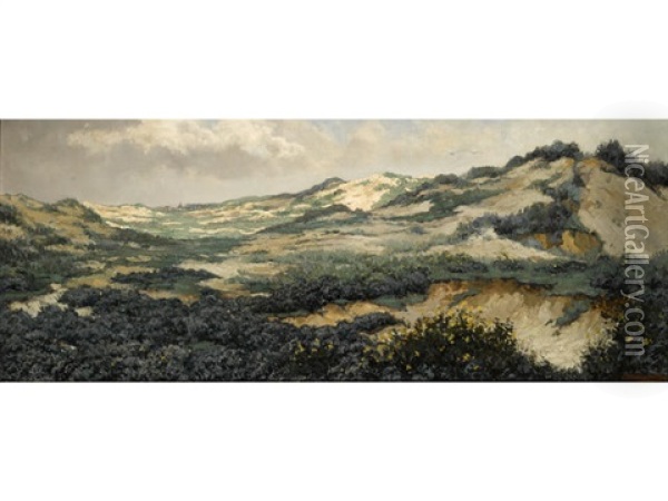 Dunes In Sunlight And Shadow Oil Painting - Georges Jacqmotte
