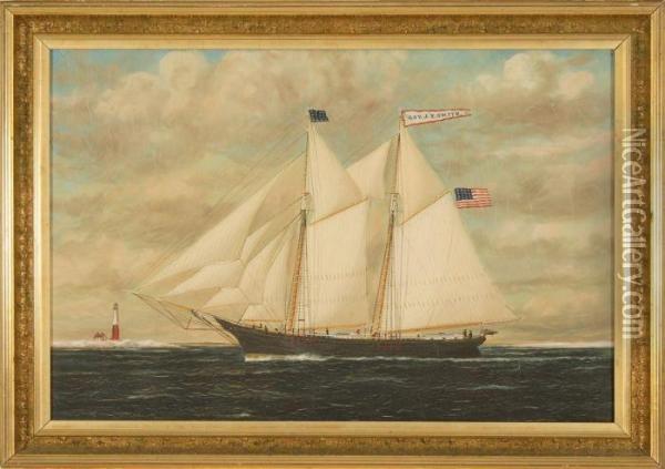 Portrait Of The Two-masted Schooner Oil Painting - William Pierce Stubbs