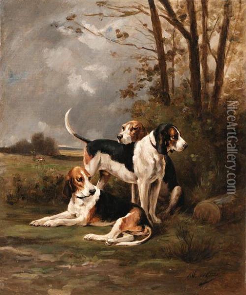 Hunting Beagles Oil Painting - Jean Victor Albert De Gesne