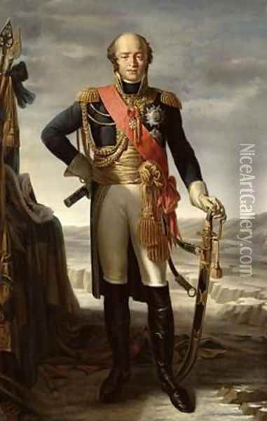 Portrait of Louis Nicolas Davout 1770-1823 Prince of Eckmuhl 1852 Oil Painting - Tito Marzocchi de Belluci