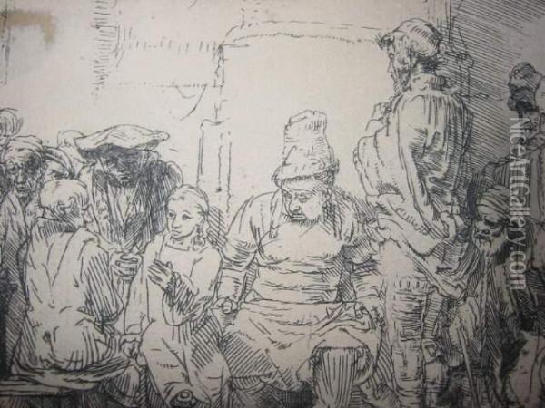 Chirst Seated Disputing With The Doctors Oil Painting - Rembrandt Van Rijn