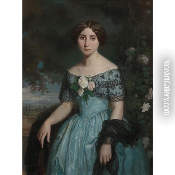 Portrait De Melle A. D Oil Painting - Gabriel Durand