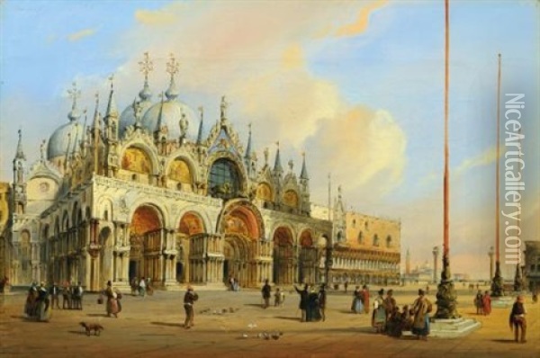 Saint Mark's Basilica, Venice Oil Painting - Carlo Grubacs