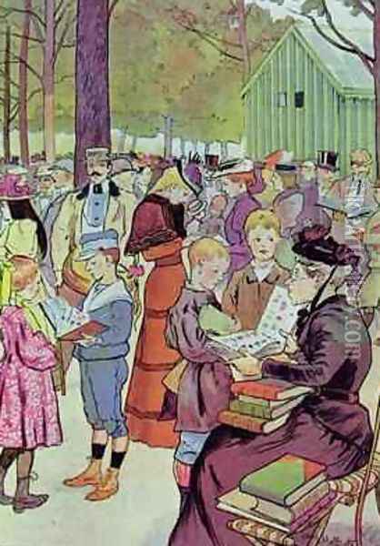 Stamps market in Paris 1897 Oil Painting - Louis Malteste